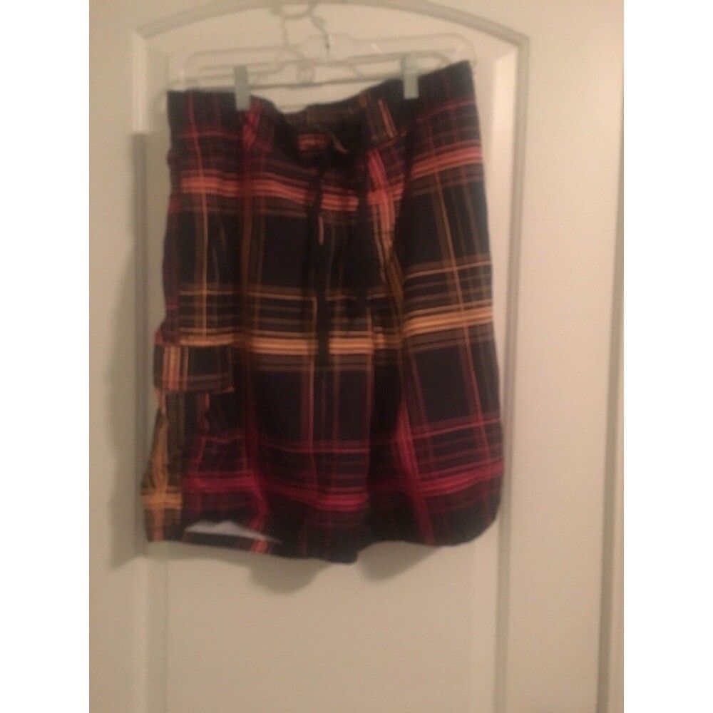 Op Ocean Pacific Men's Plaid Swim Shorts Trunks Drawstring Size M Multi-Color
